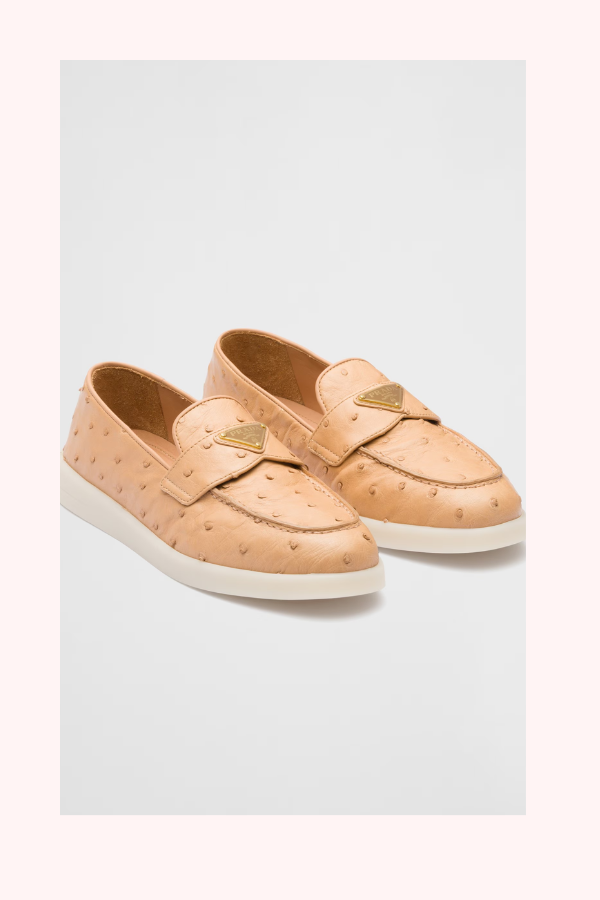 Prada Ostrich Leather Loafers Size 9.5