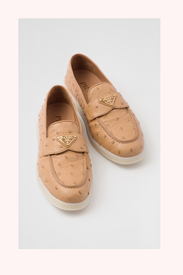 Prada Ostrich Leather Loafers Size 9.5