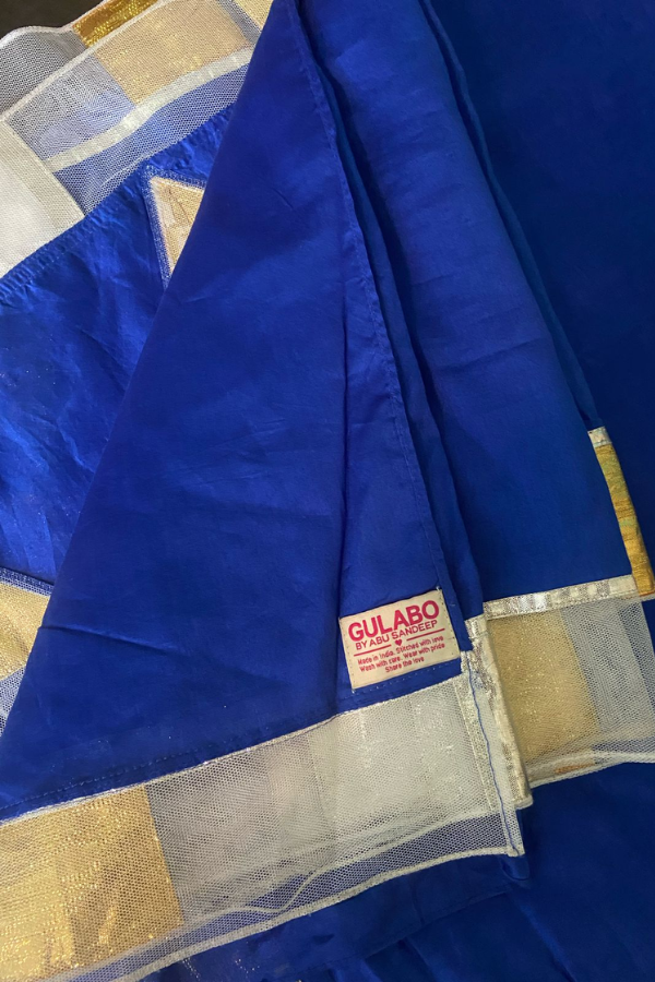 Gulabo By Abu Sandeep Royal Blue Chanderi Silk Gota Saree