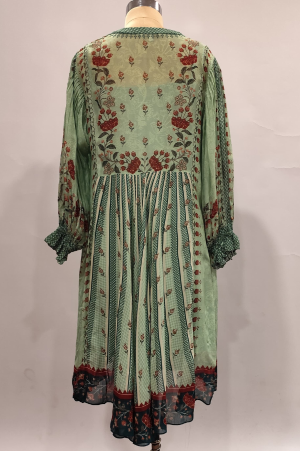 anita dongre green dress The Liveforest Embroidered Silk Dress
