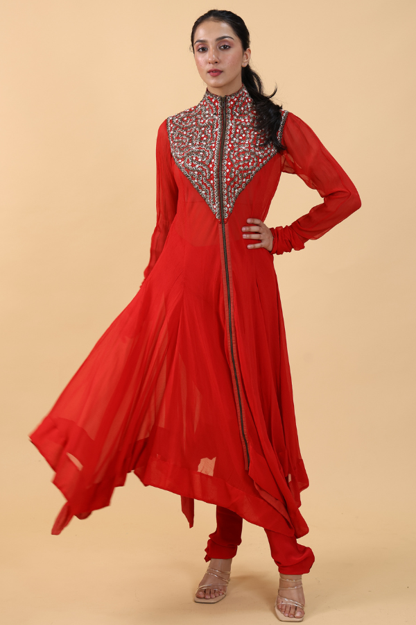 Anamika Khanna Red Anarkali