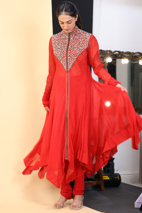 Anamika Khanna Red Anarkali