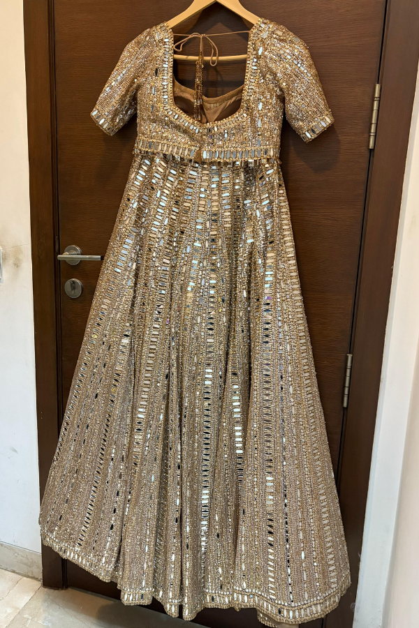 Seema Gujral Gold Lehenga Set