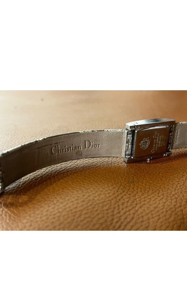 Christian Dior Silver Stainless Steel Leather Malice Women's