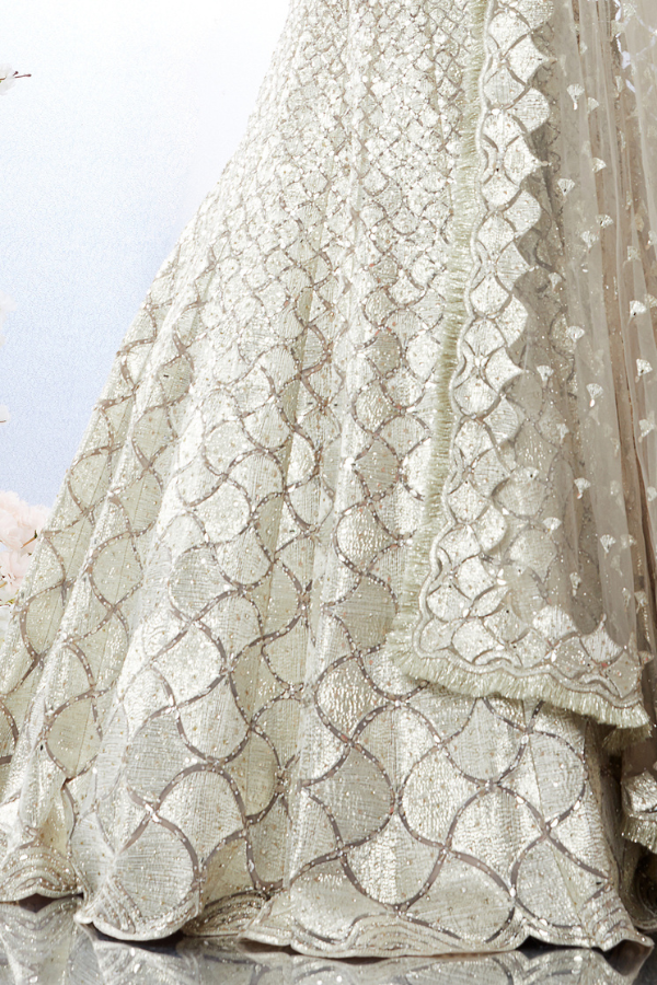 Seema Gujral Purple Embroidered Seashell Motif Lehenga Set