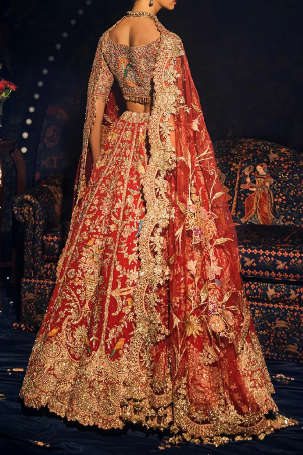 Rimple & Harpreet Deep Red Cornucopia Lehenga Set