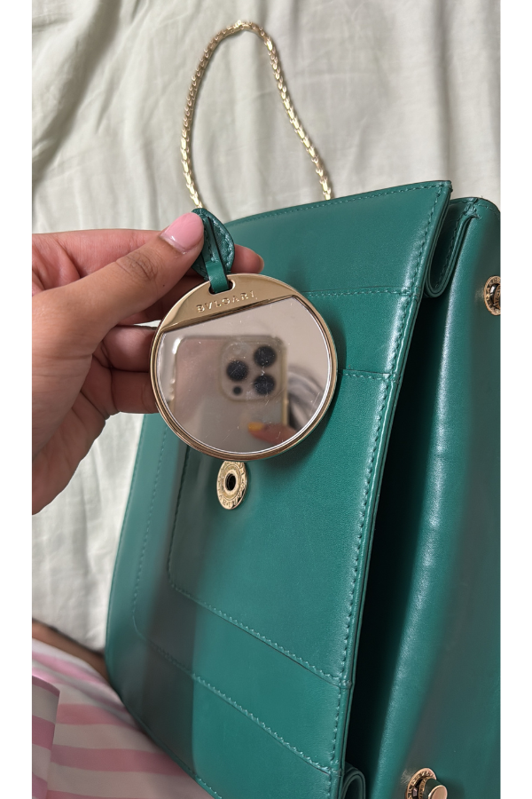 Bvlgari Green Leather Serpenti Forever Shoulder Bag