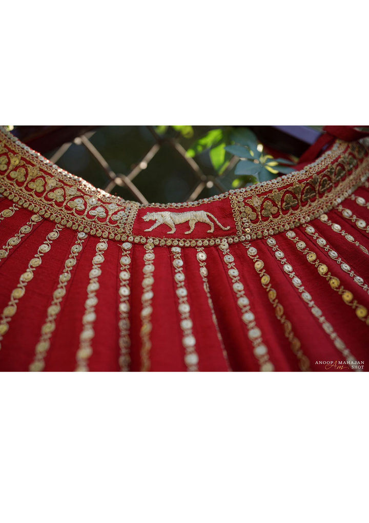 Red Sabyasachi Banarasi Bridal Lehenga