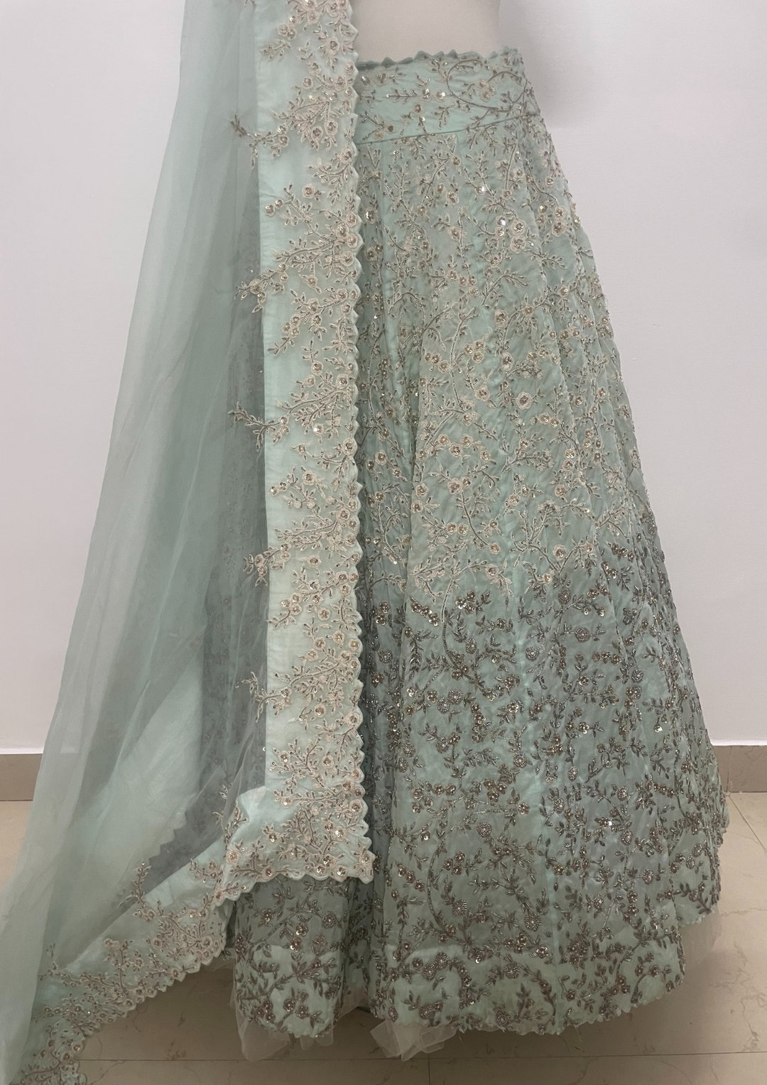 Mrunalini Rao Blue Embellished Lehenga Set