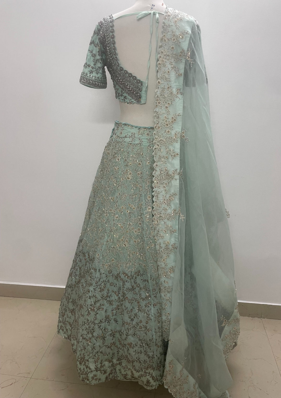 Mrunalini Rao Blue Embellished Lehenga Set