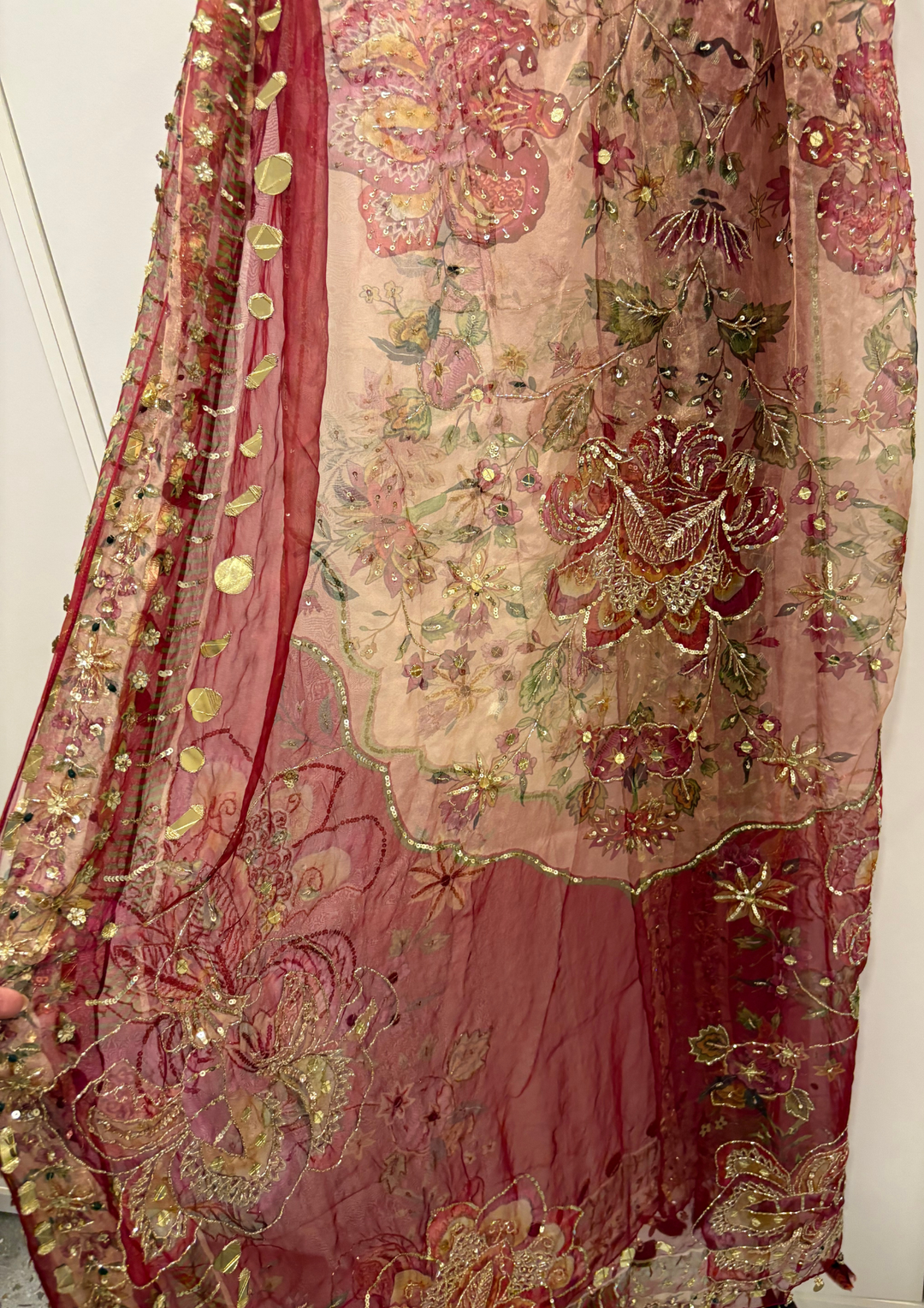 Mahima Mahajan Embroidered Wine Red Lehenga Set
