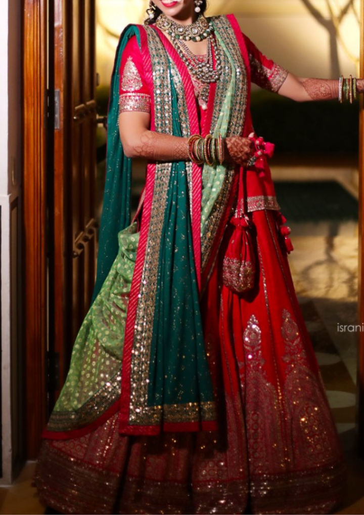 Sabyasachi Traditional Red Bridal Lehenga