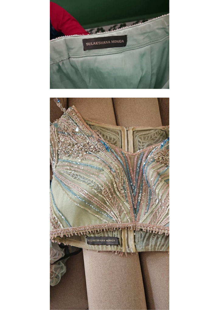 Sulakshana Monga Pastel Butterfly Embellished Lehenga Set