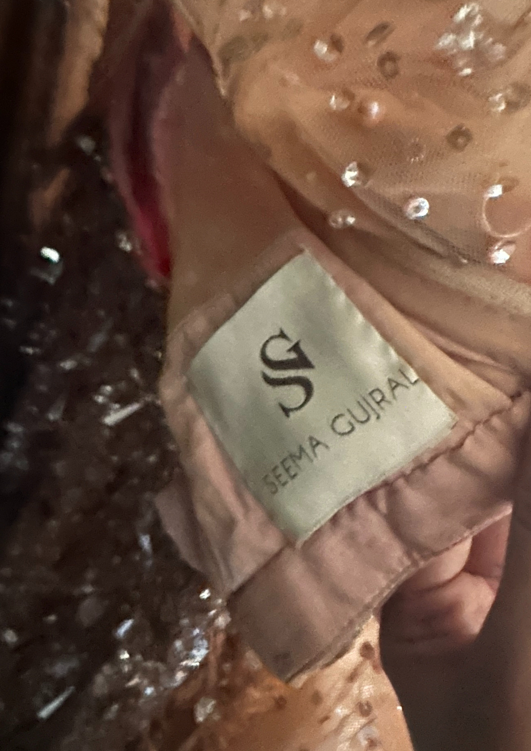 Seema Gujral Nude Embroidered Lehenga Set