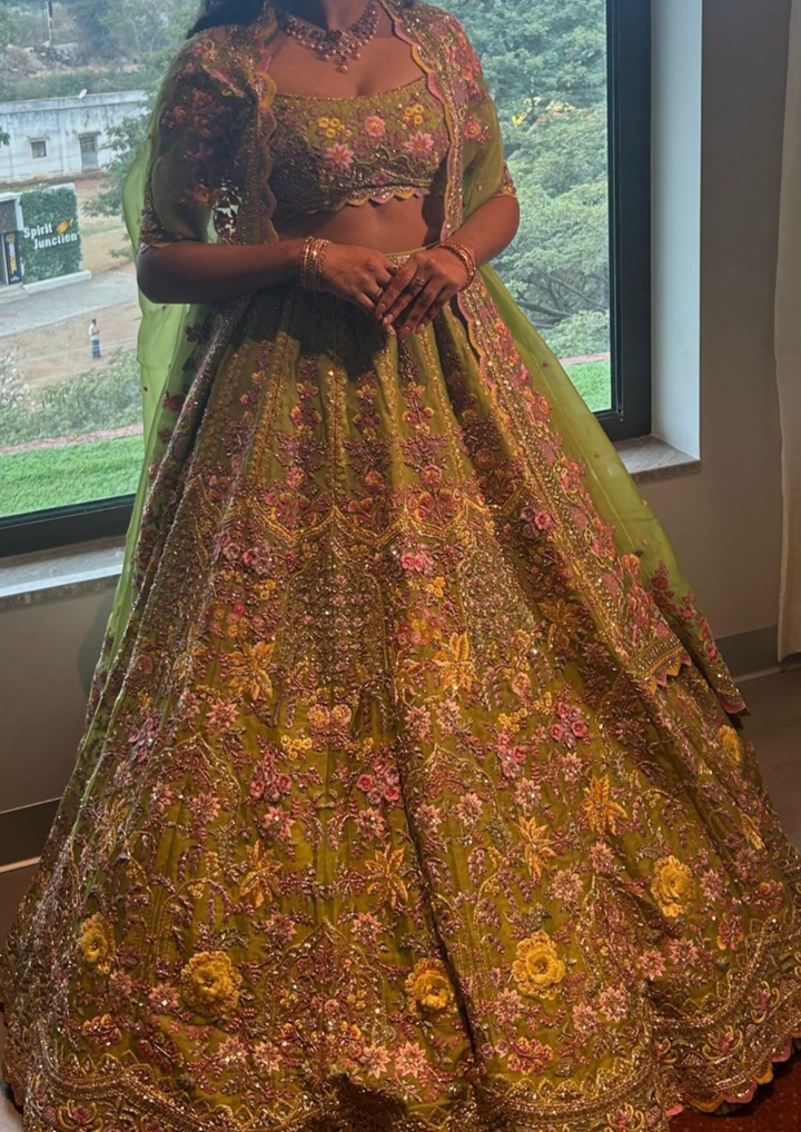 Anushree Reddy Floral Embroidered Lehenga