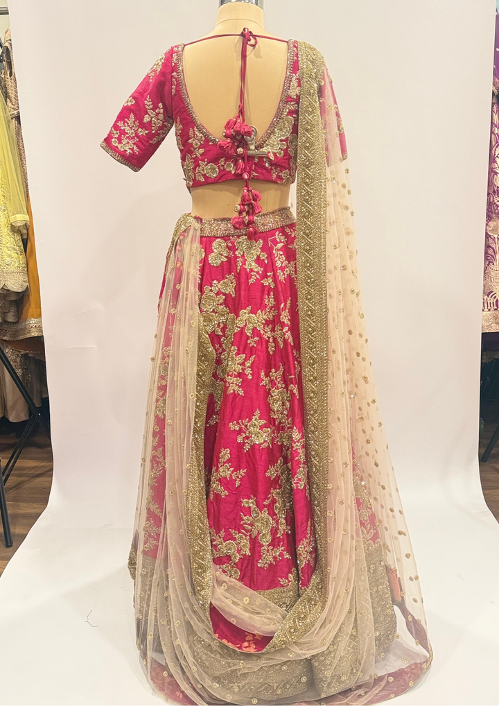Sabyasachi Floral Zardozi Embroidered Lehenga Set
