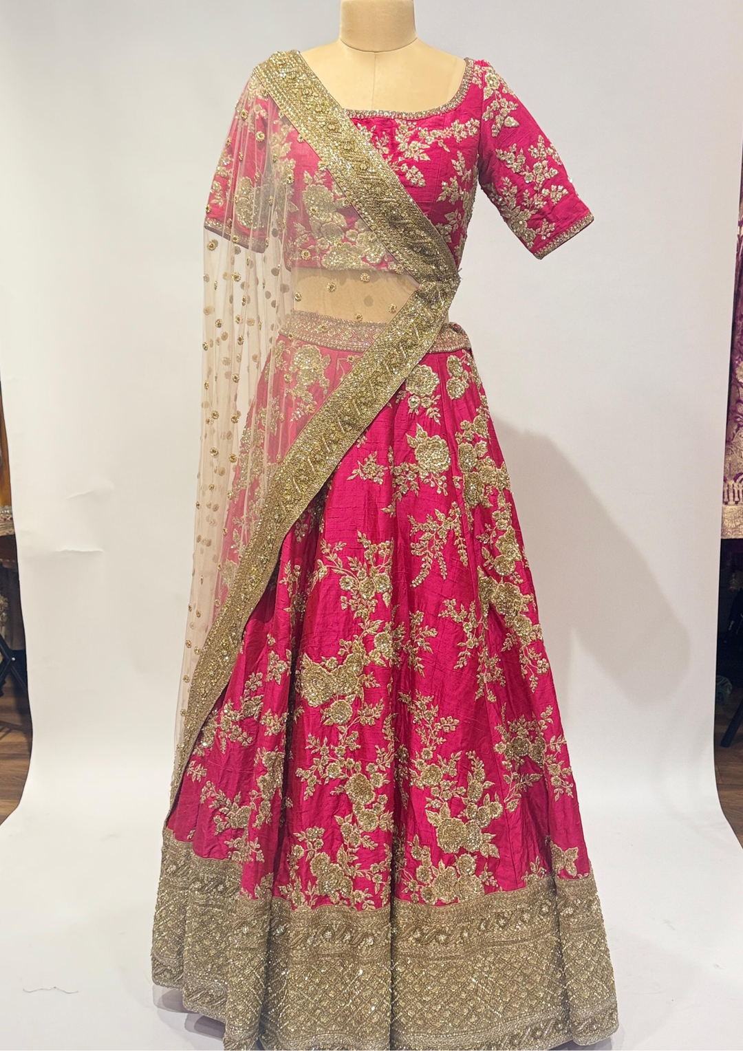 Sabyasachi Floral Zardozi Embroidered Lehenga Set