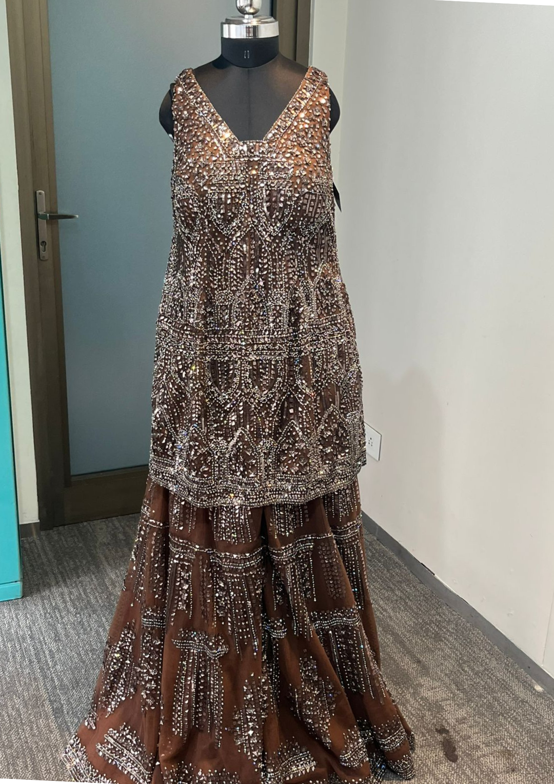 Seema Gujral Brown Sharara Set