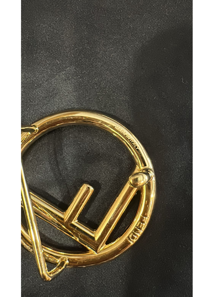 Fendi Caramel/White Leather F Reversible Belt