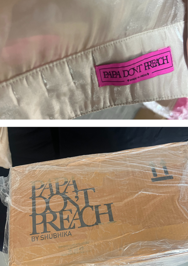 Papa Don't Preach Beige Lehenga Set