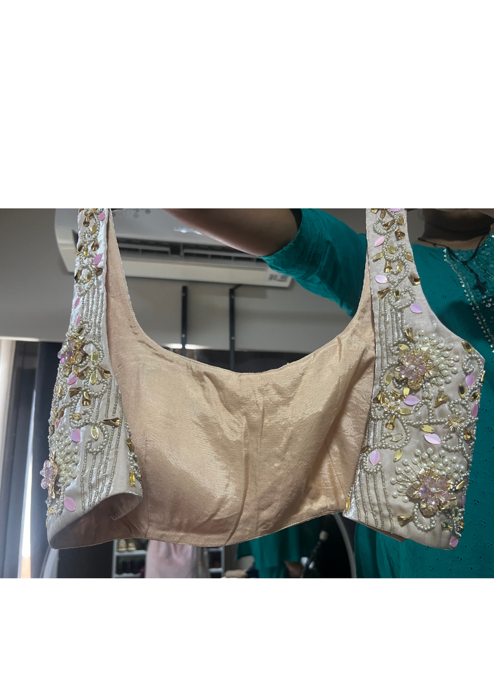 Papa Don't Preach Beige Lehenga Set