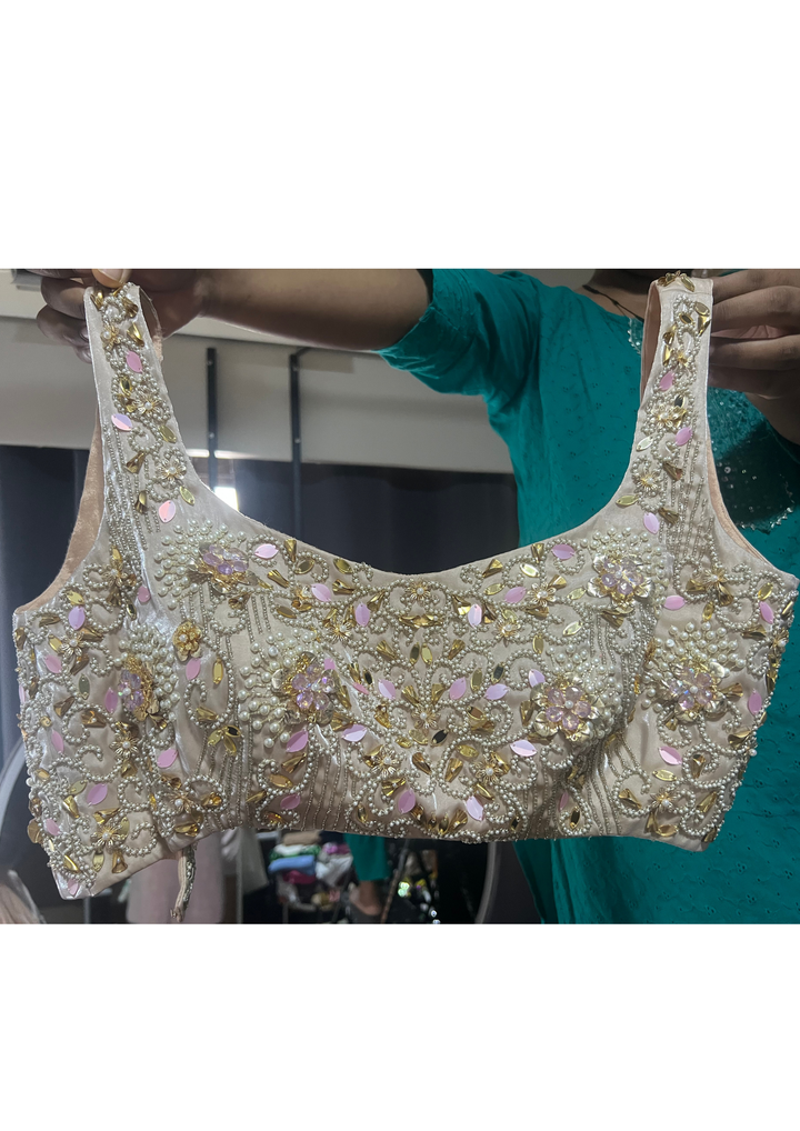 Papa Don't Preach Beige Lehenga Set