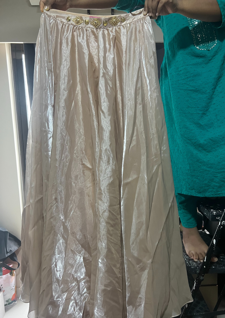 Papa Don't Preach Beige Lehenga Set