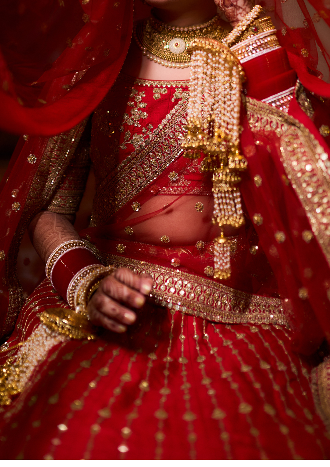 Sabyasachi red Bridal Lehenga Set