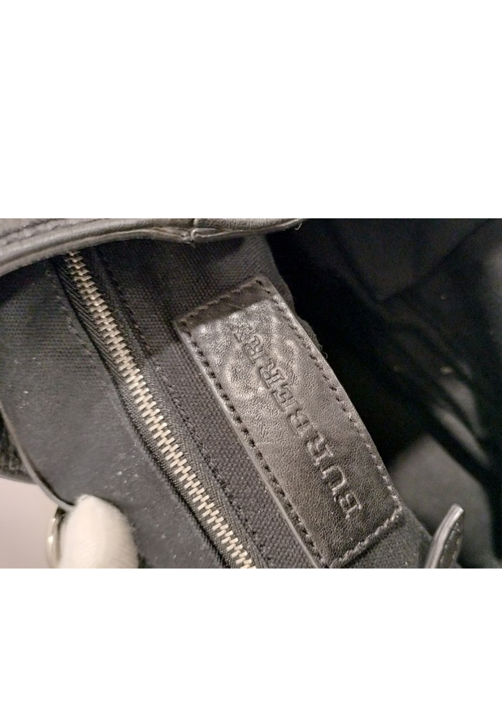 Burberry Black Leather Studded Susanna Bucket Bag