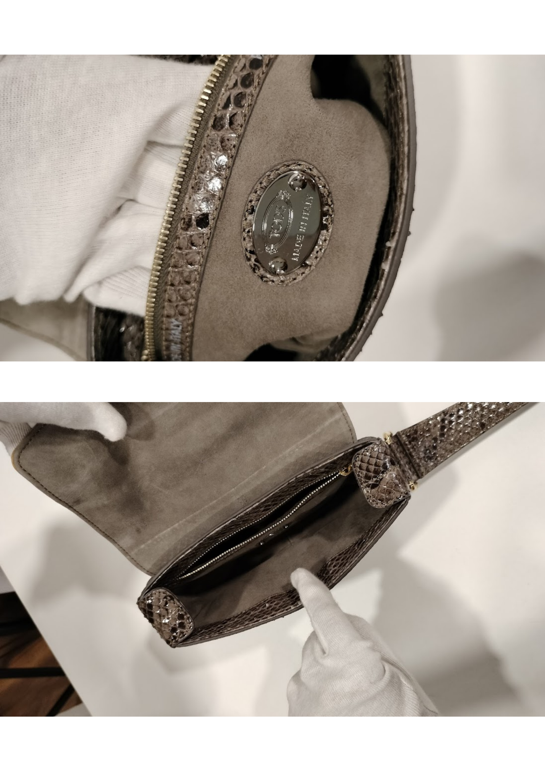 Tods Yellow & Brown Leather Wristlet Clutch