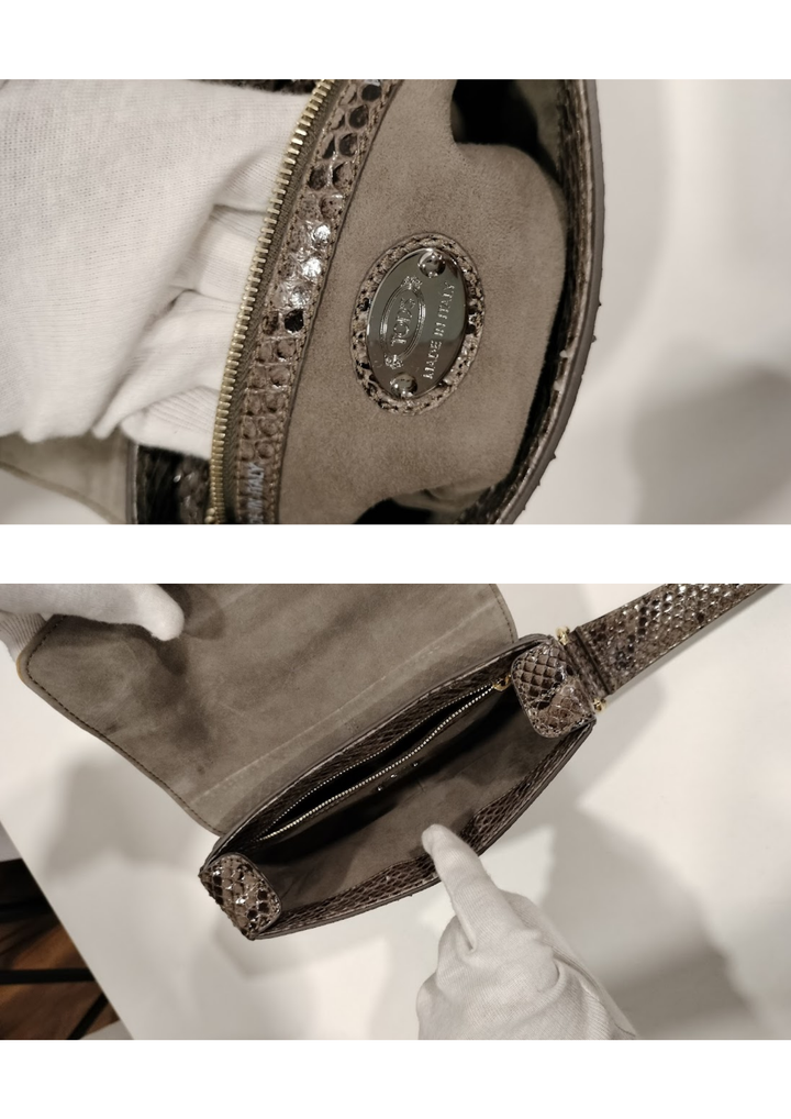 Tods Yellow & Brown Leather Wristlet Clutch