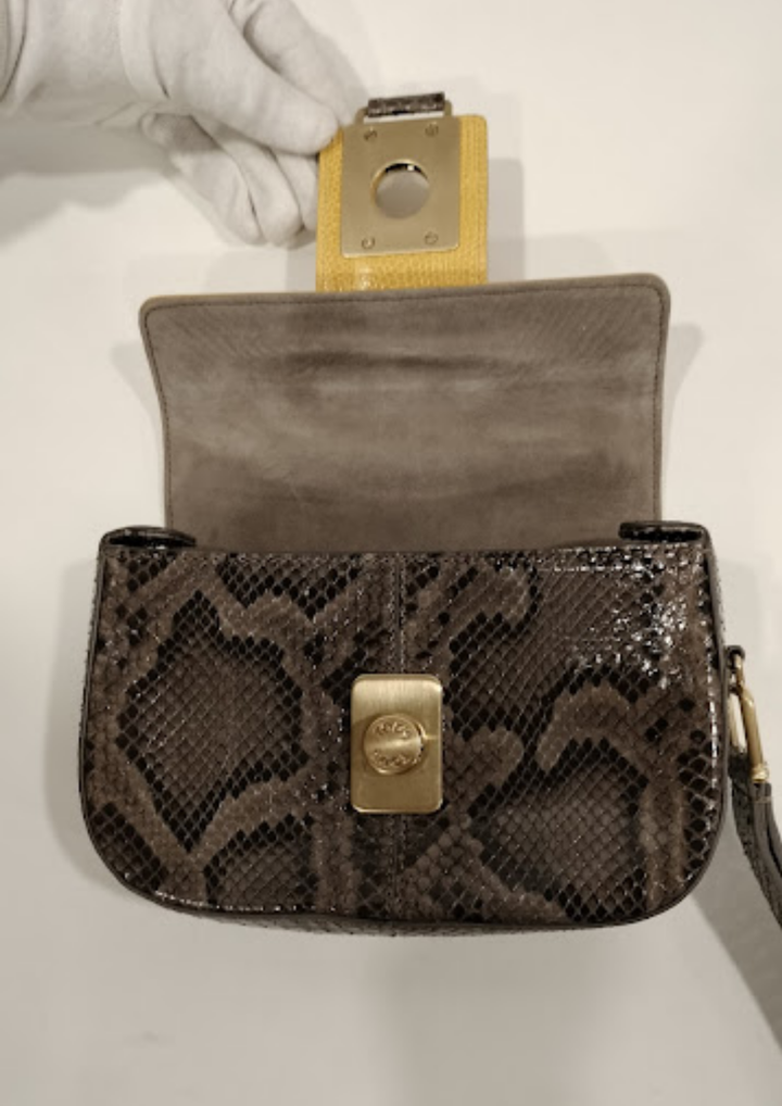 Tods Yellow & Brown Leather Wristlet Clutch