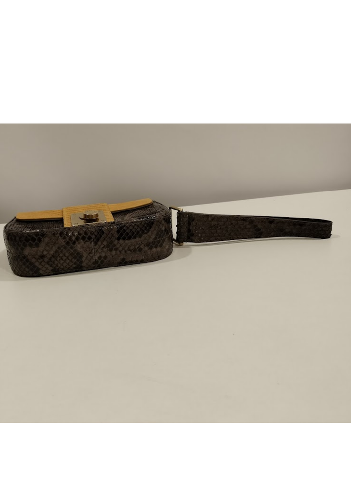 Tods Yellow & Brown Leather Wristlet Clutch