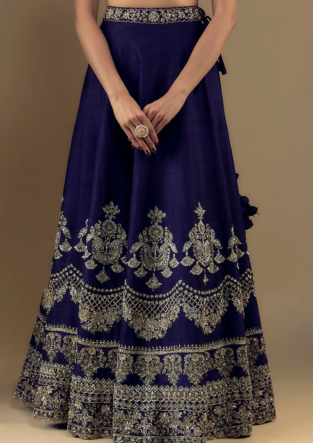 Jayanti Reddy Purple Silk Zari Embroidered Lehenga Set