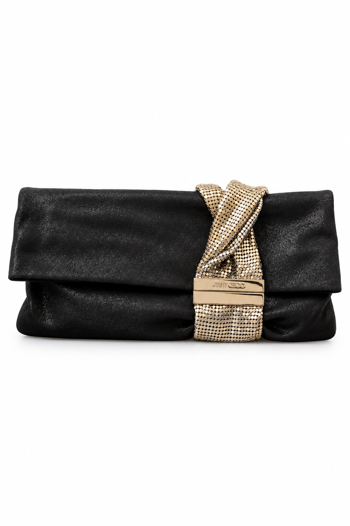 Jimmy Choo Chandra Black Embellished Clutch
