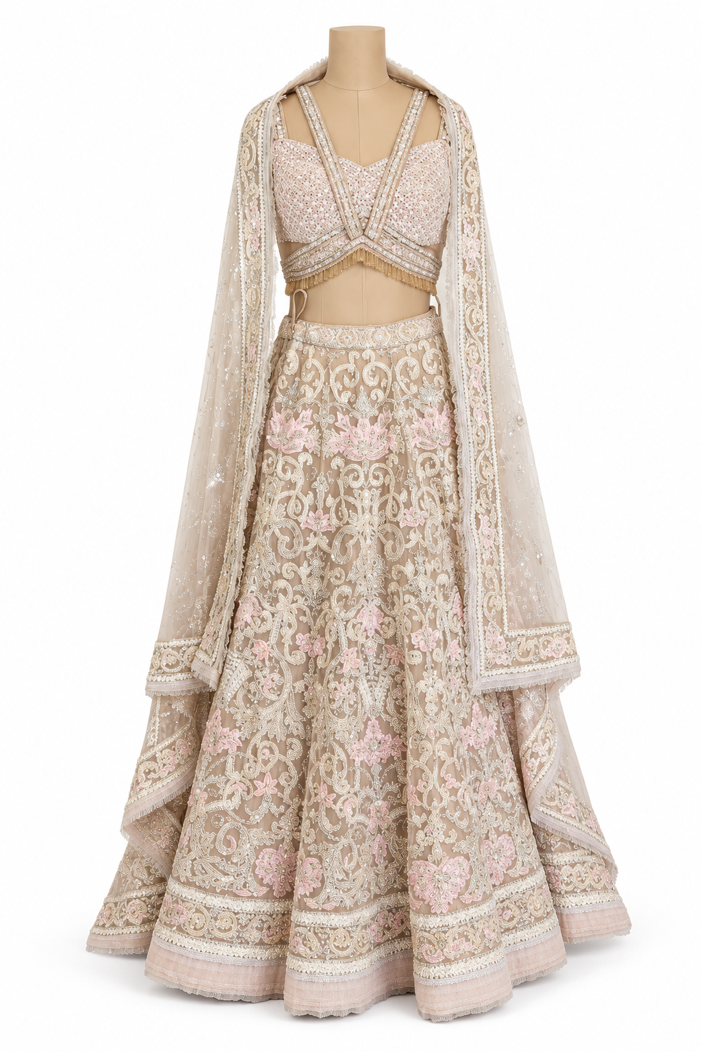 Abu Jani Sandeep Khosla Embroidered Lehenga Set