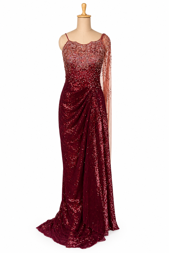 Dolly J Robin Ray Drape Gown