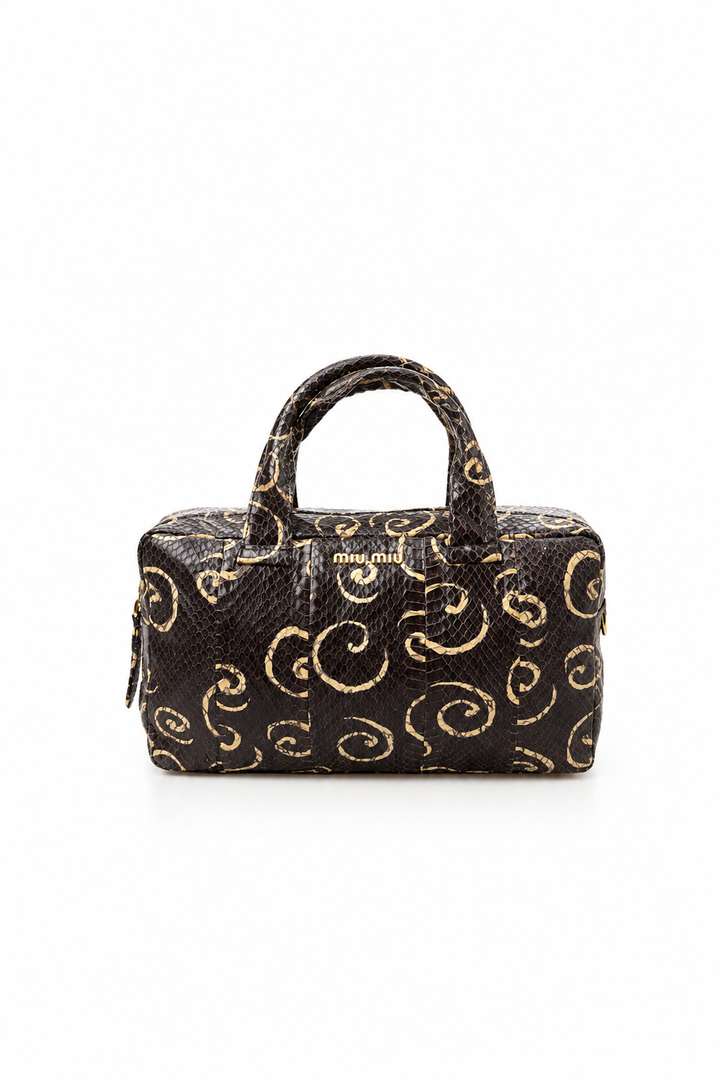 Miu Miu Python Leather Top Handle Bag