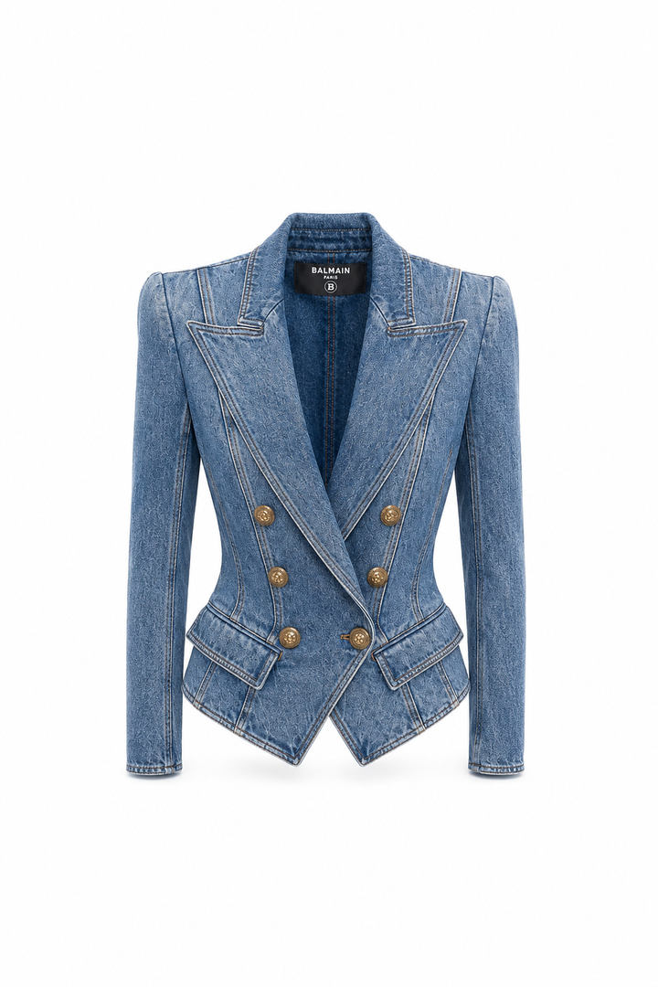 Balmain 6 Button Denim Blazer