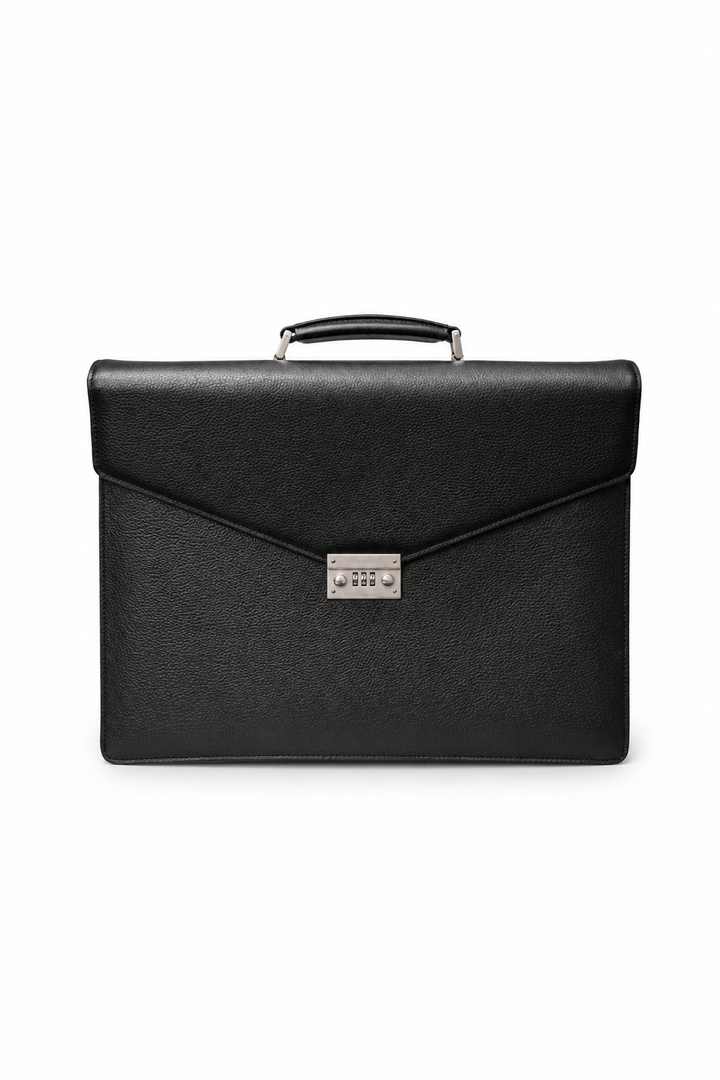 Salvatore Ferragamo Black Leather Briefcase