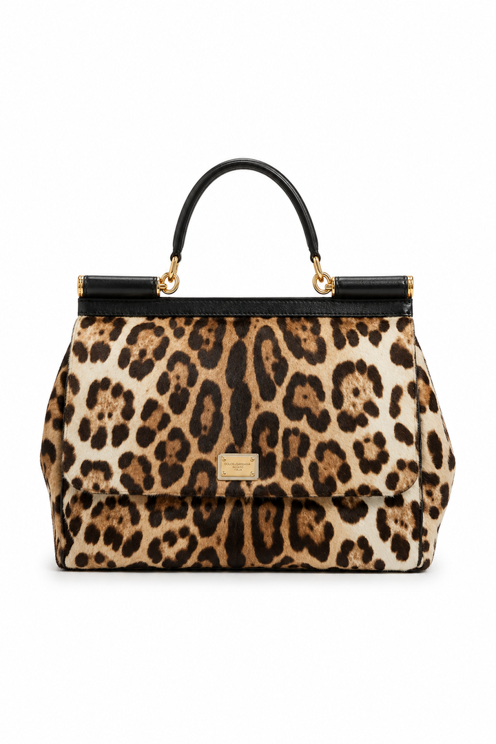Dolce & Gabbana Leopard  Print Miss Sicily Handle Bag