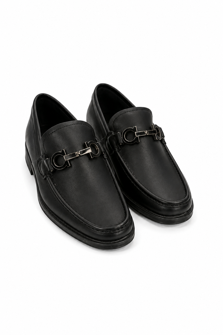 Salvatore Ferragamo Black Leather Moccasin UK 6
