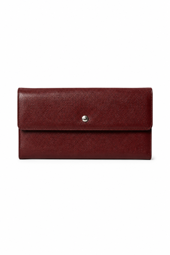 Montblanc Red Soft Grain Leather 10CC Long Wallet