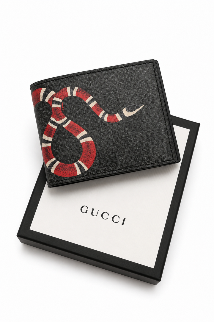 Gucci Kingsnake print bi-fold wallet