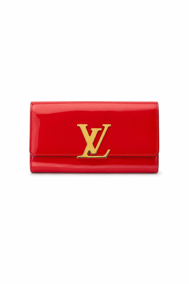 Louis Vuitton Red Louise Patent Leather Clutch