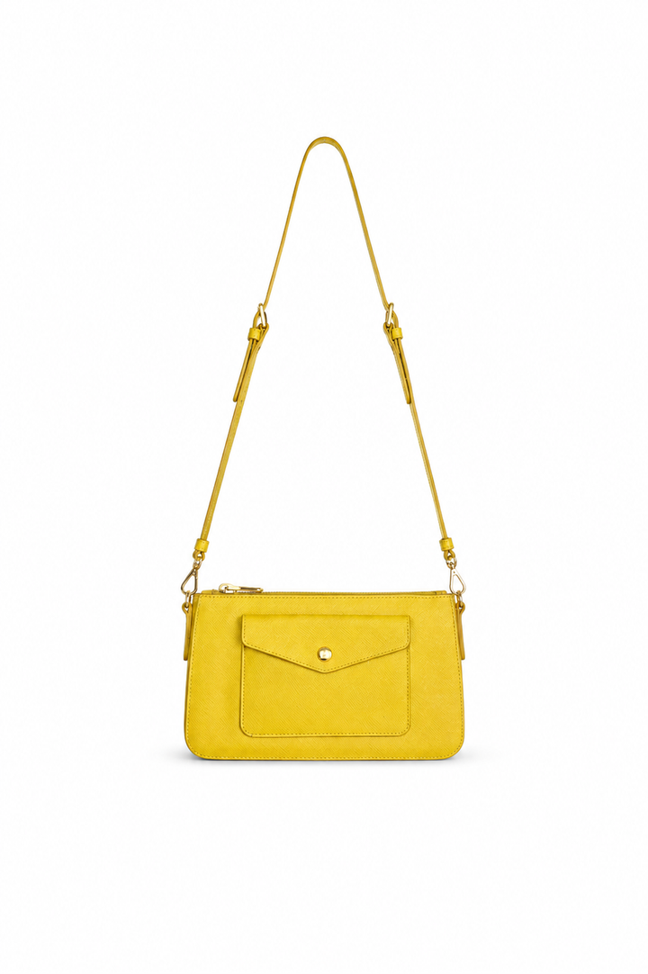 Prada Saffiano Lux Leather Front Pocket Crossbody Bag