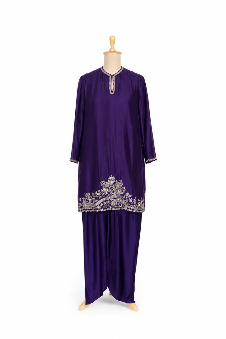 Jayanti Reddy Purple Embroidered Kurta Set
