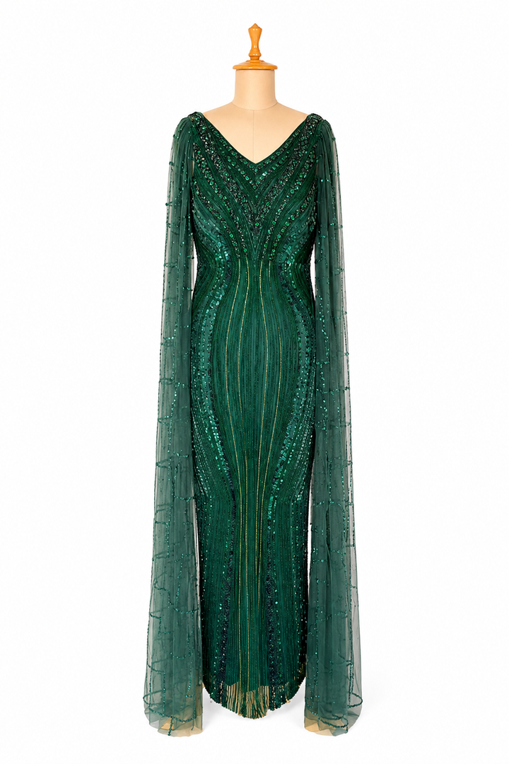 Bhawna Rao Emerald Green Embellished Gown