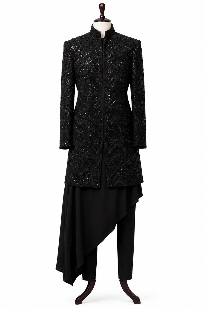 Shantanu and nikhil black sherwani