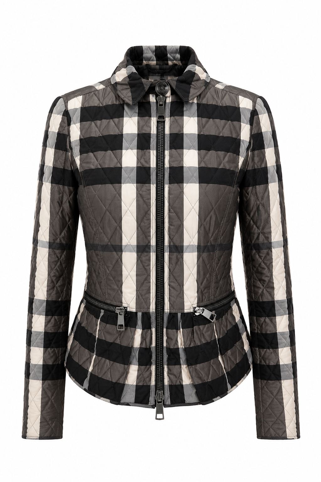 Burberry Plaid Print Utility Jacket UK 4